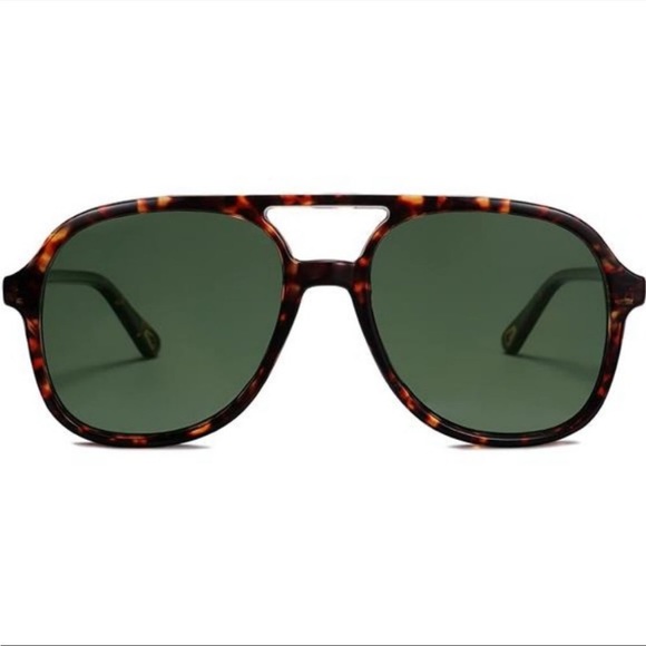 Retro Square Polarized Aviator Sunglasses Womens Mens 70s Vintage Double rim - Picture 1 of 4